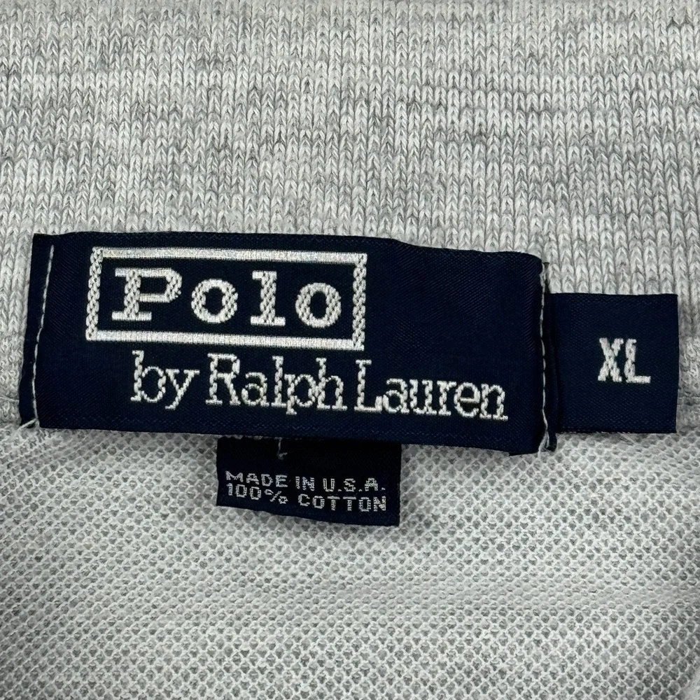 Vintage Polo Ralph Lauren Polo Shirt Mens XL Gray Pony‎ Classic Fit Made In USA